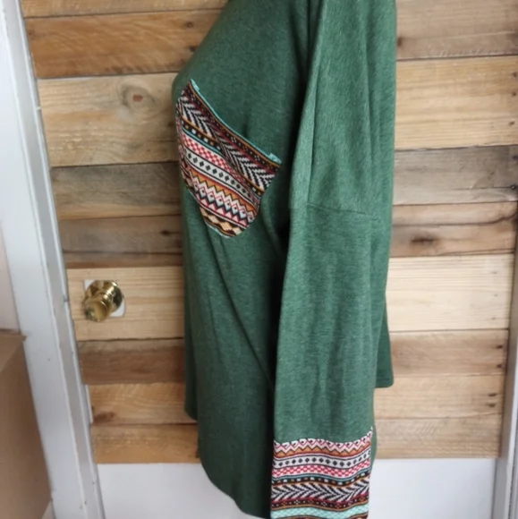 POGTMM Women's Fall Long Sleeve Tops Aztec Southwest Pattern T-Shirt Large - Picture 5 of 10